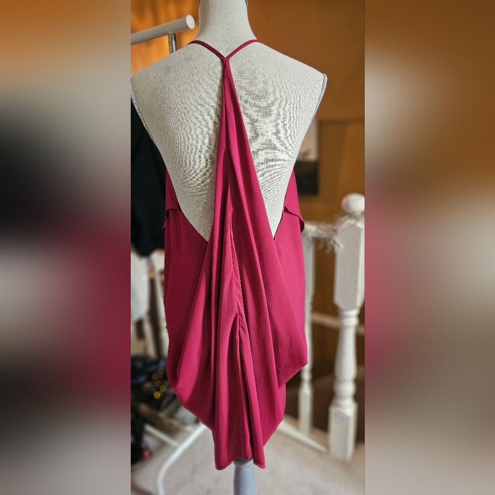 Revamped By Sirens Fuchsia Open Back Mini Dress